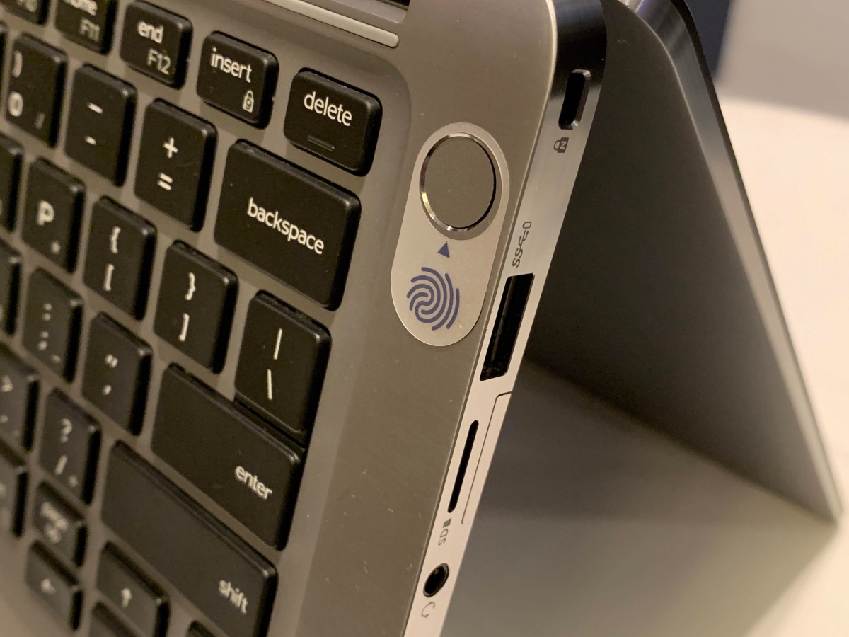Fingerprint reader on a laptop
